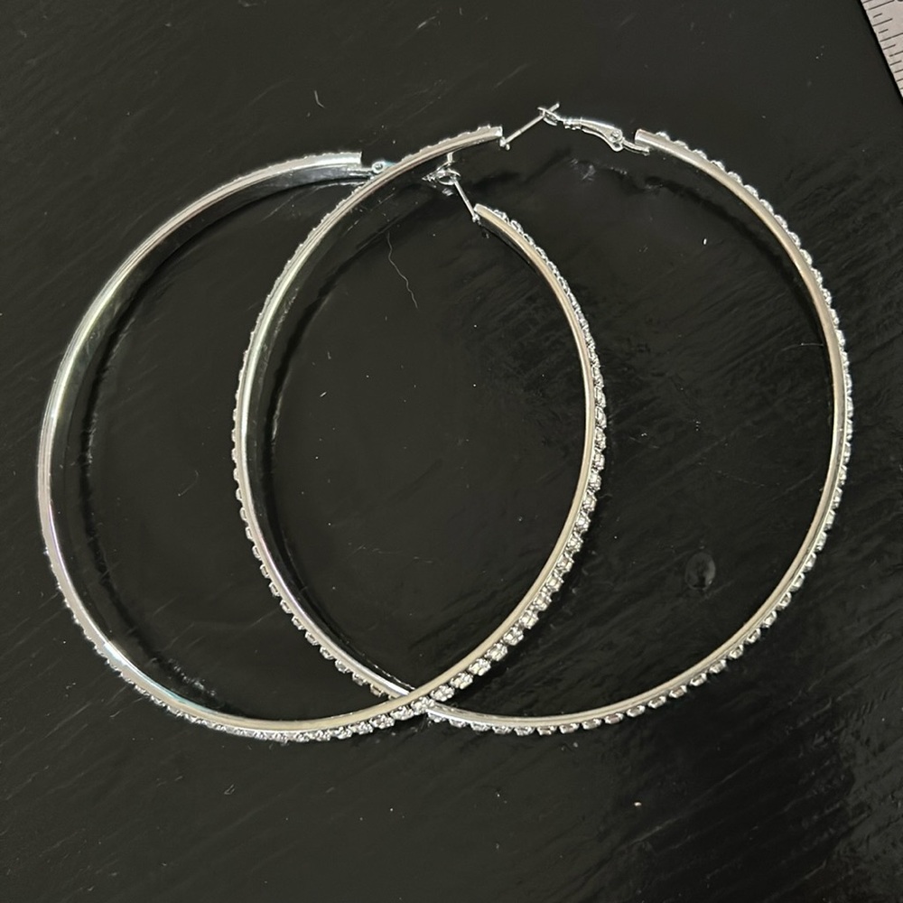 4” rhinestone hoops